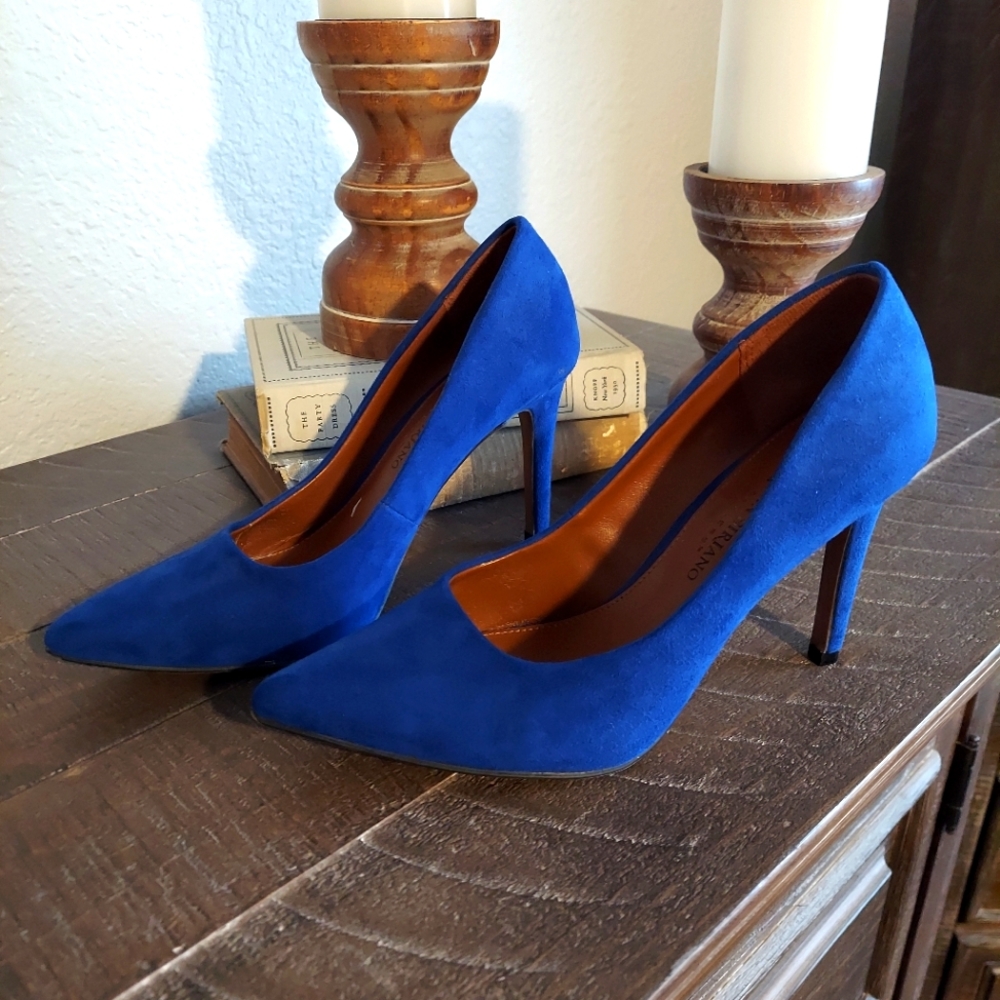 Christian Siriano Blue Suede Pumps